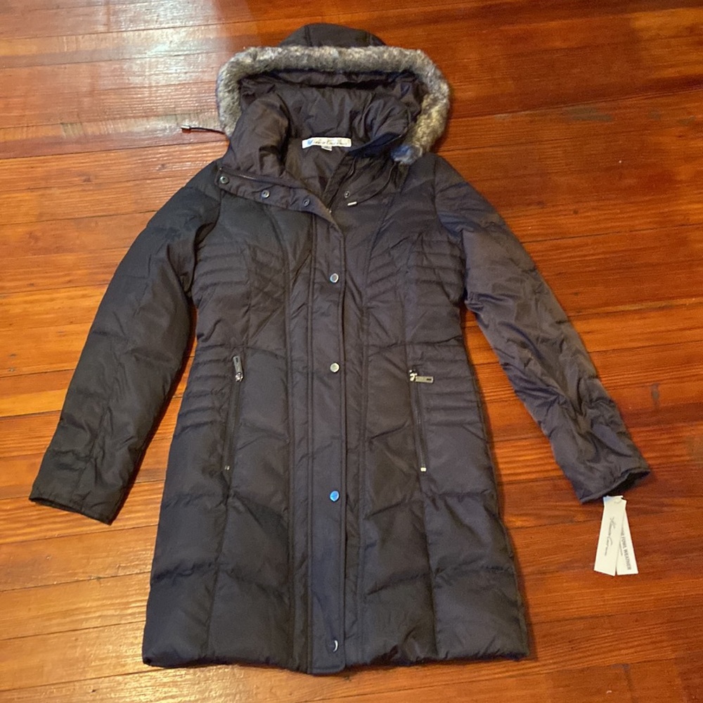 NEW KENNETH COLE DOWN COAT WOMEN BROWN SZ XS